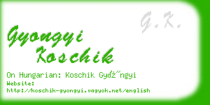 gyongyi koschik business card